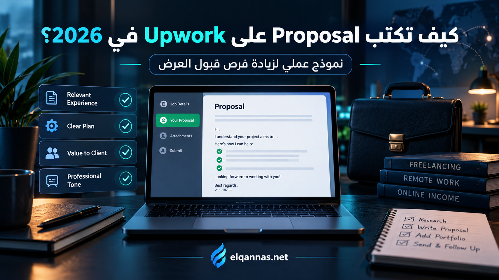 كيف تكتب Proposal على Upwork في 2026؟ نموذج عملي لزيادة فرص قبول العرض